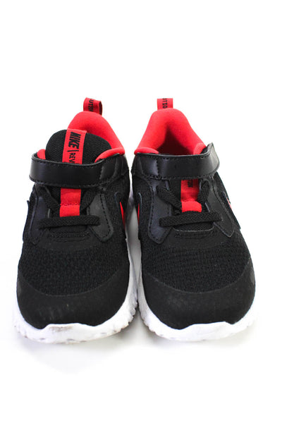 Nike Boys' Elastic Lace Slip On Hook Pile Tape Sneakers Black/Red Size 8