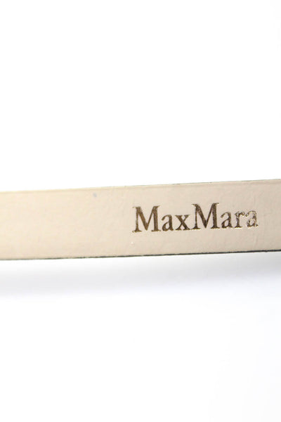 Max Mara Womens Leather Snakeskin Print Skinny Belt Black Size EUR 38