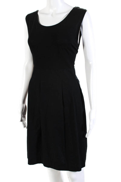 COS Women's Sleeveless Scoop Neck Plated Sheath Dress Black Size M