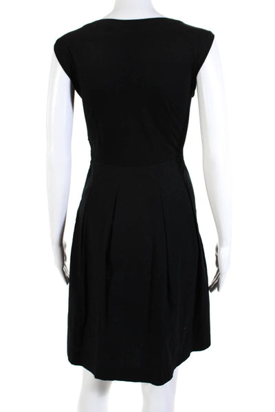 COS Women's Sleeveless Scoop Neck Plated Sheath Dress Black Size M