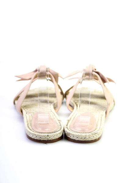 Alexandre Birman Women's Double Straps Espadrille Flat Sandals Beige Size 8.5