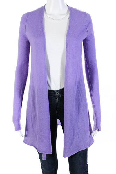 Calypso Saint Barth Womens Cashmere Open Cardigan Sweater Light Purple Size XS