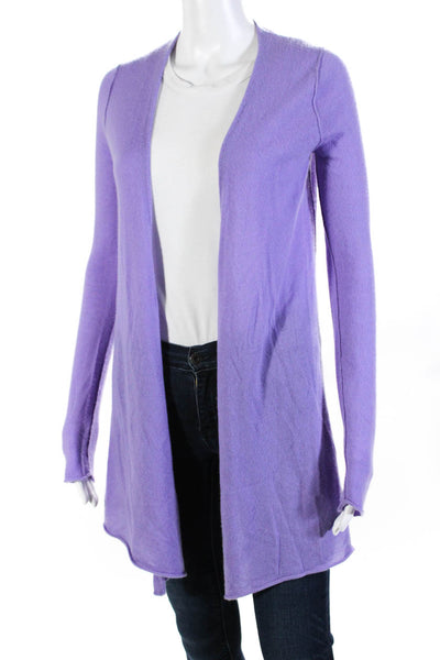 Calypso Saint Barth Womens Cashmere Open Cardigan Sweater Light Purple Size XS