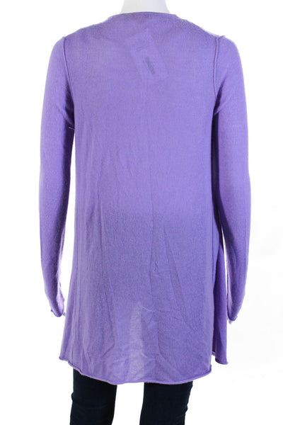 Calypso Saint Barth Womens Cashmere Open Cardigan Sweater Light Purple Size XS