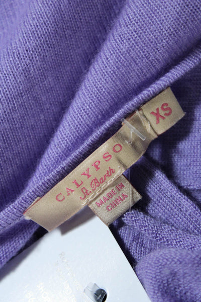 Calypso Saint Barth Womens Cashmere Open Cardigan Sweater Light Purple Size XS