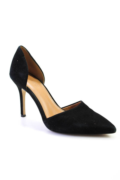J Crew Womens Suede Pointed Toe D'Orsay High Stilettos Heels Black Size 7.5