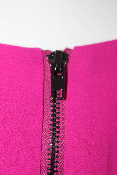 LDT Womens V Neck Cut Out Waist Long Sleeves Dress Violet Pink Size 4