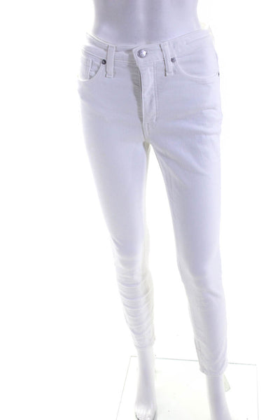 Madewell Womens Cotton Buttoned Colored 5-Pocket Skinny Pants White Size EUR27