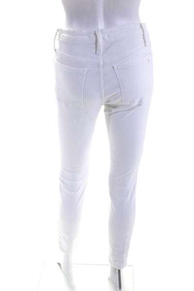 Madewell Womens Cotton Buttoned Colored 5-Pocket Skinny Pants White Size EUR27