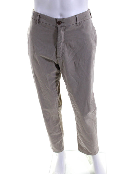 Teleria Zed Men's Casual Straight Leg Khaki Pants Beige Size 38