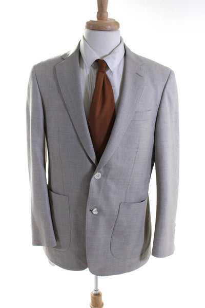 Sartoria Ambrosiana Men's Two Button Lined Suit Blazer Jacket Beige Size 40