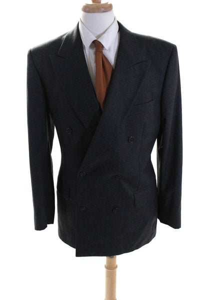 Vitale Barberis Men's Wool One Button Long Sleeve Lined Suit Blazer Gray Size 40