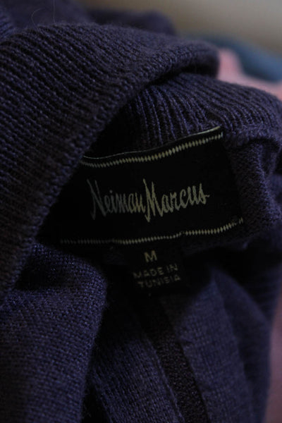 Neiman Marcus Men's Wool Blend 1/4 Zip Pullover Sweater Purple Size M