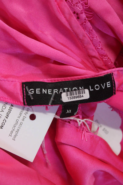 Generation Love Womens Pink Alyssa Lace Halter Top Size 14 13389684