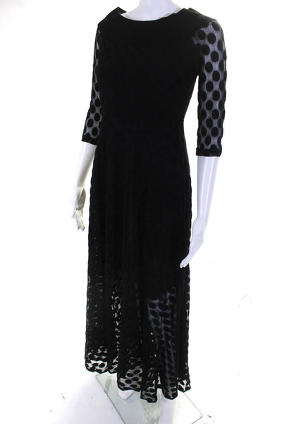 Fuzzi Womens Black Black Dot Gown Size 2 10748060
