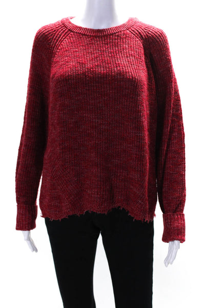 Cotton By Autumn Cashmere Women's Knit Crewneck Pullover Sweater Red Size XL