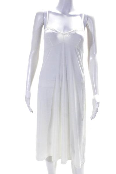 Zimmermann Womens Spaghetti Strap V Neck Midi Slip Dress White Size 1