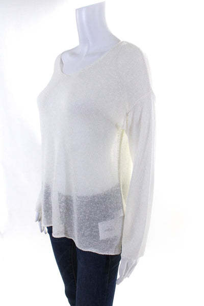 Estelle Womens Long Sleeves Pullover V Neck Sweater White Size Small