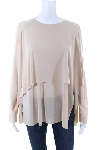 COS Womens Long Sleeves Layered Blouse Nude Beige Size Small