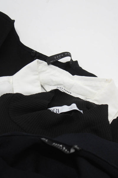 Zara Womens Knit Mini Skirt Button Up Sleeveless Blouse Size Medium Large Lot 2