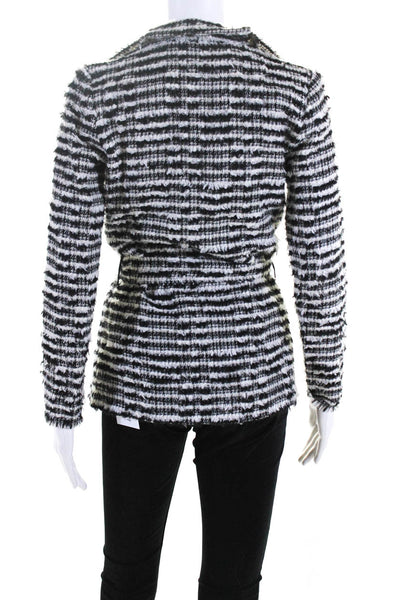 IRO Womens Belted Lunaspe Sweater Jacket Black White Wool Size EUR 34