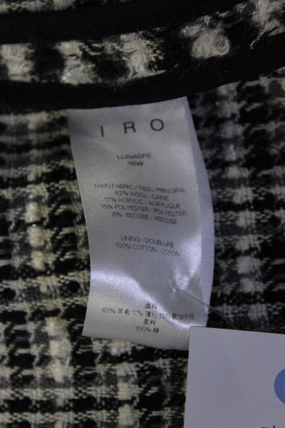 IRO Womens Belted Lunaspe Sweater Jacket Black White Wool Size EUR 34