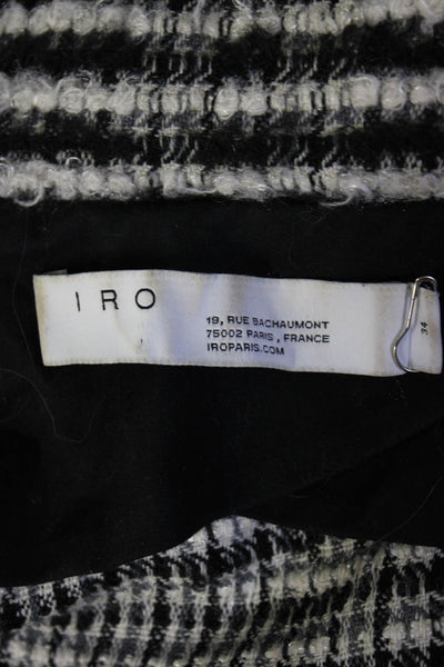 IRO Womens Belted Lunaspe Sweater Jacket Black White Wool Size EUR 34