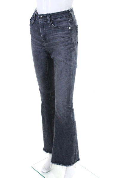 AG-ED Denim Womens High Rise Straight Leg Cut Off Jeans Black Size 25/32