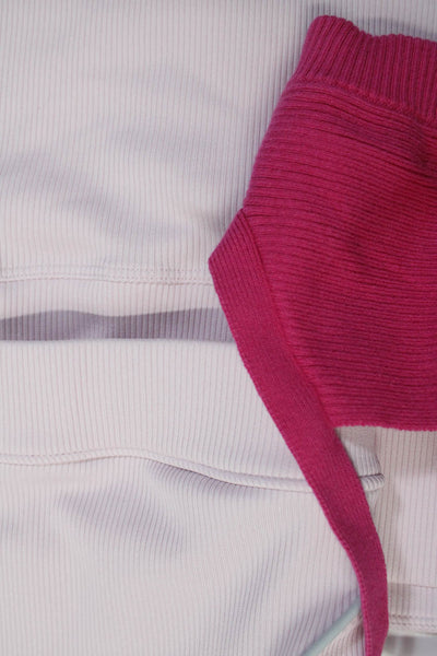 Live the Process Nylora Womens Crop Tops Shorts Pink Size Small Medium Lot 3