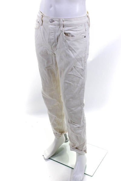 Frame Mens Button Fly Straight Leg Jeans White Denim Size 31