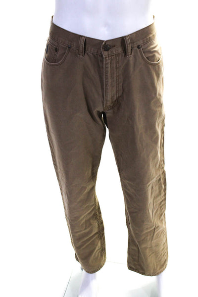 Polo Ralph Lauren Mens Flat Front Straight Khaki Pants Light Brown Size 35x32
