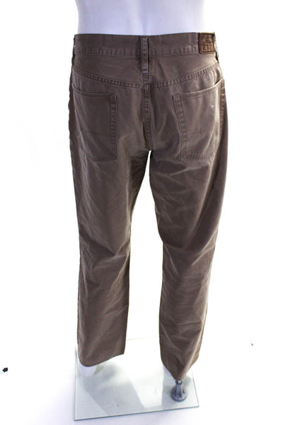 Polo Ralph Lauren Mens Flat Front Classic Fit Khaki Pants Light Brown Size 35x32