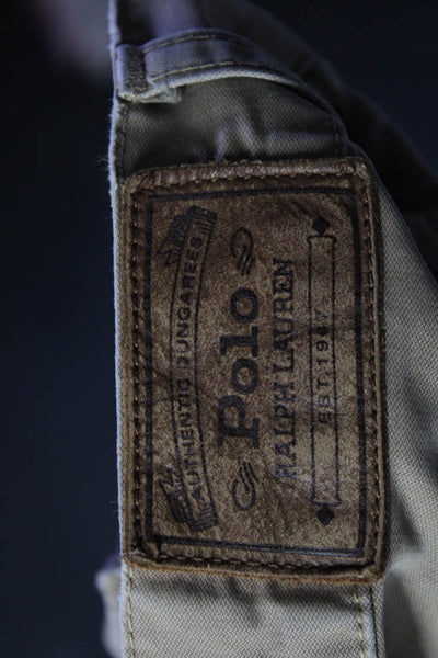 Polo Ralph Lauren Mens Flat Front Classic Fit Khaki Pants Light Brown Size 35x32