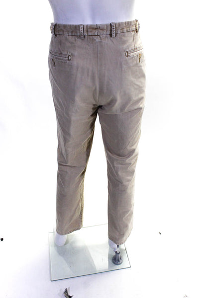 Peter Millar Mens Flat Front Zipper Straight Khaki Chino Pants Beige Tan Size 36