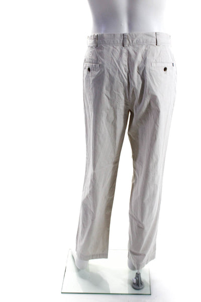 346 Brooks Brothers Mens Straight Leg Flat Front Khaki Pants Light Beige Size 36