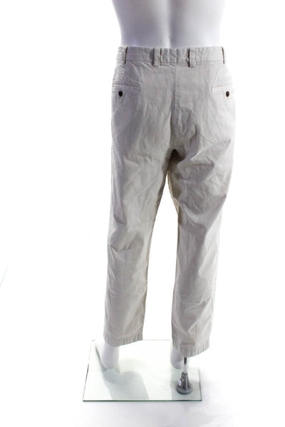 Brooks Brothers Mens 'Clark' Flat Front Khaki Chino Pants Beige Gray Sight 36x32