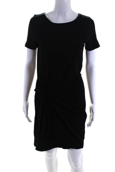 Club Monaco WOmen's Short Sleeve Tie Waist Shift Dress Black Size M