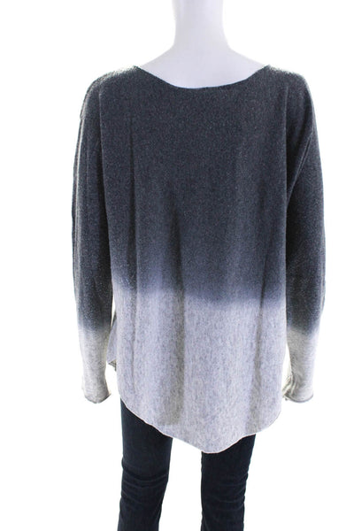 Fate. Women's V-Neck Long Sleeve Ombre Print Knit Top Gray Size M