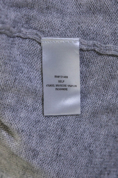 Fate Women's Wool Long Sleeve Raw Edge Turtleneck Knit Top Gray Size L
