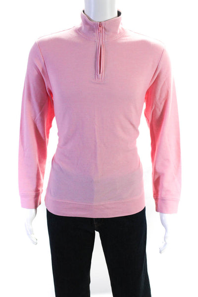 Club Room Men's Long Sleeve 1/4 Zip Mock Neck Pullover Sweater Pink Size M