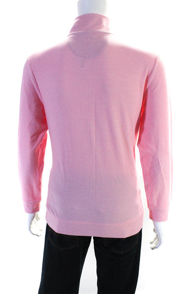 Club Room Men's Long Sleeve 1/4 Zip Mock Neck Pullover Sweater Pink Size M