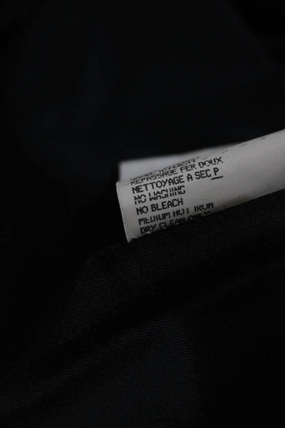 Yves Saint Laurent Womens Black Silk Zip Back Knee Length Pencil Skirt Size 44