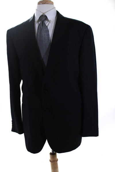 Vestimenta Mens Two Button Blazer Jacket Black Wool Size 48 Regular