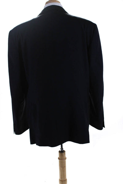 Vestimenta Mens Two Button Blazer Jacket Black Wool Size 48 Regular