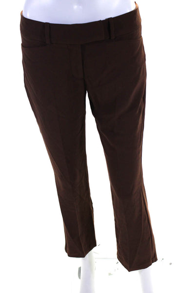 Amanda Uprichard Women's Straight Leg Pleated Dress Pants Brown Size XS
