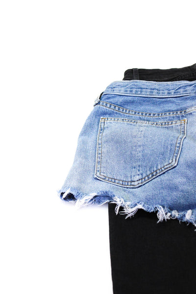 Paige Rag & Bone Women's Skinny Jeans Denim Shorts Black Blue Size 24 25 Lot 2