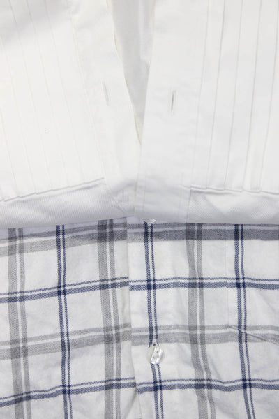 Bonobos Mens Cotton Pleated Striped Buttoned Collared Tops White Size M 34 Lot 2