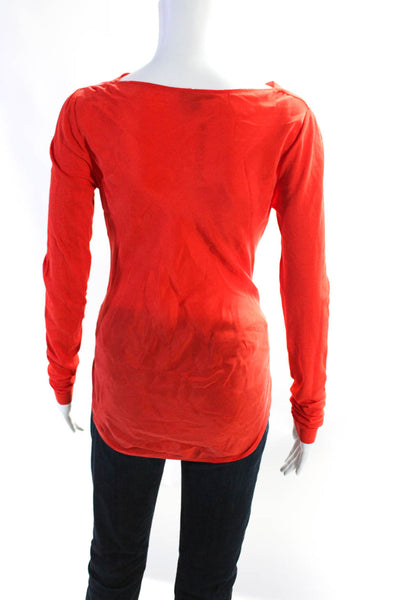 COS Womens Long Sleeve Cowl Boat Neck Top Blouse Red Size 4