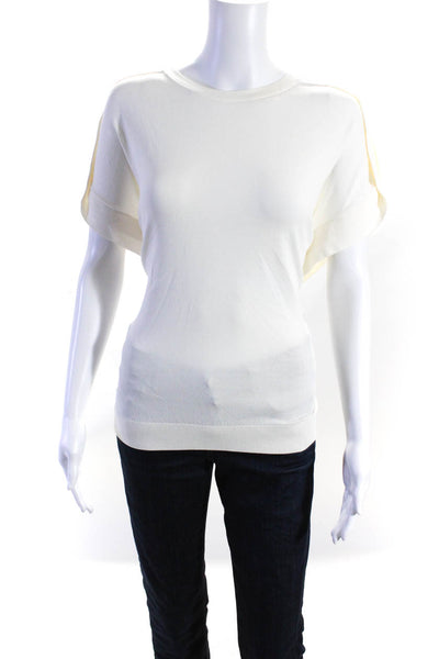 COS Womens Dolman Sleeve Knit Crew Neck Tunic Top Blouse White Size Extra Small