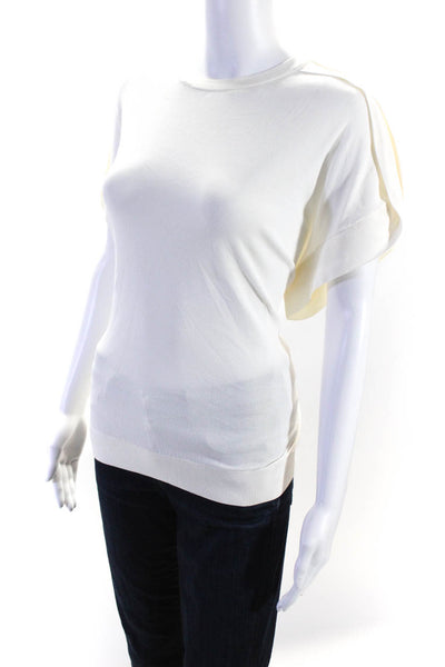 COS Womens Dolman Sleeve Knit Crew Neck Tunic Top Blouse White Size Extra Small